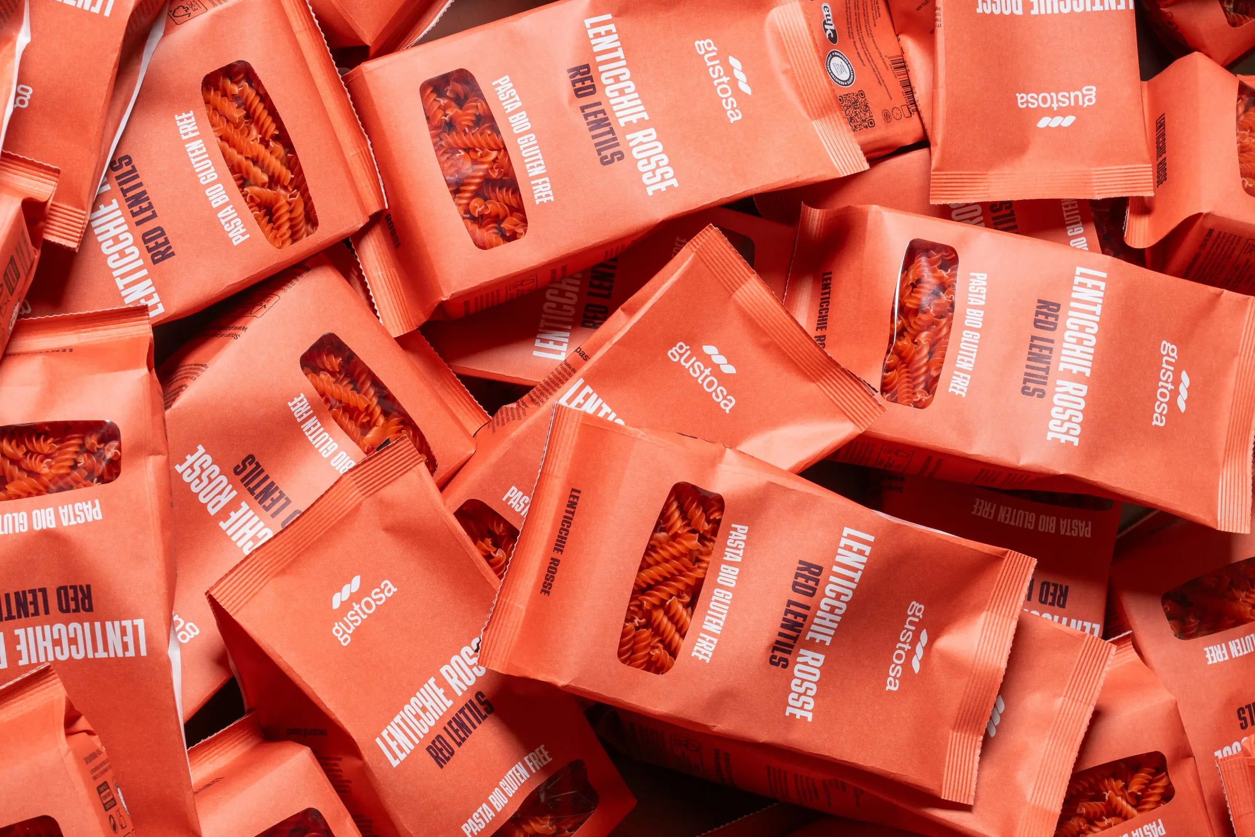 Pacchi di pasta Gustosa alle lenticchie rosse